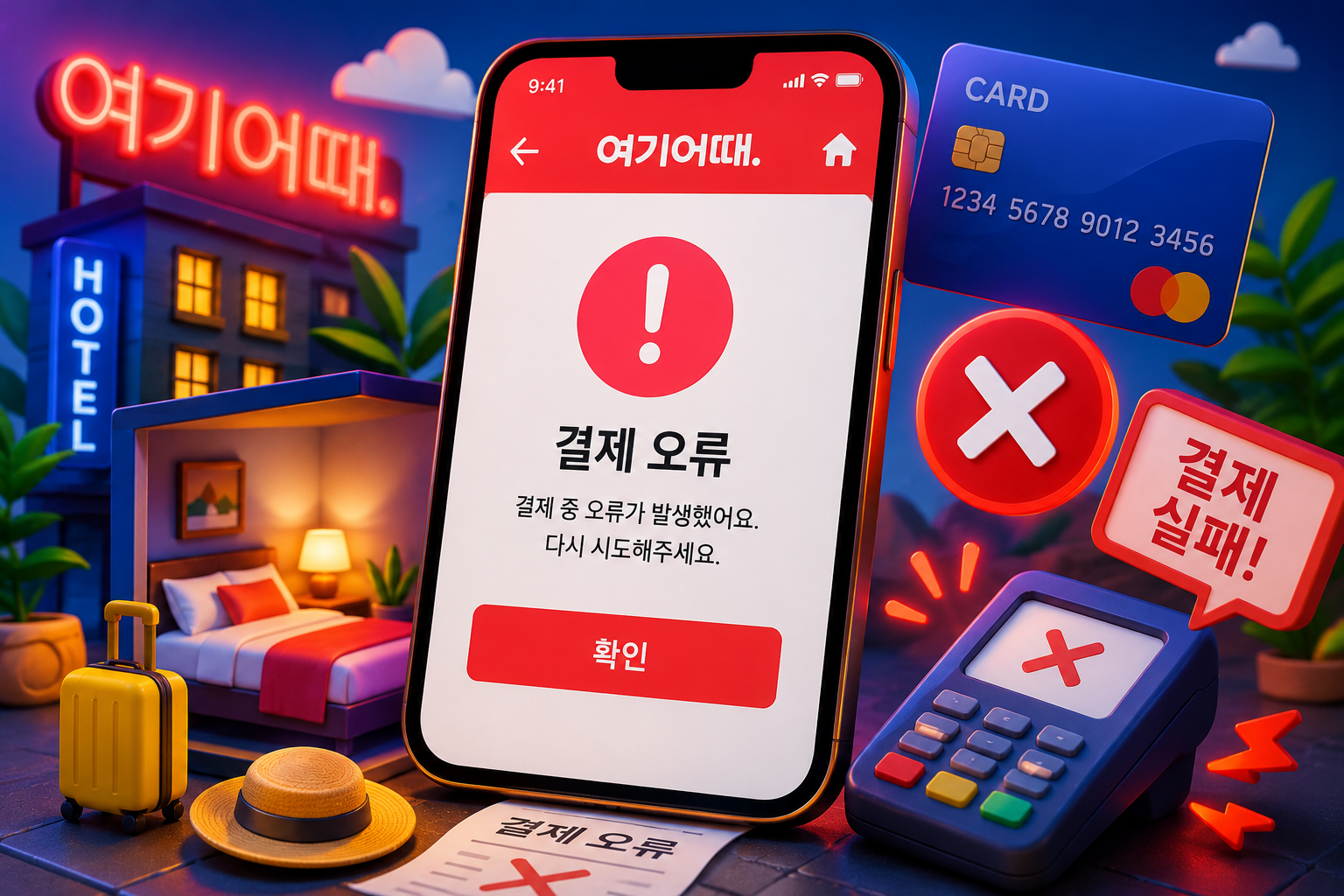 여기어때 결제 오류 해결방법 총정리 결제 안됨 환불 안됨 원인