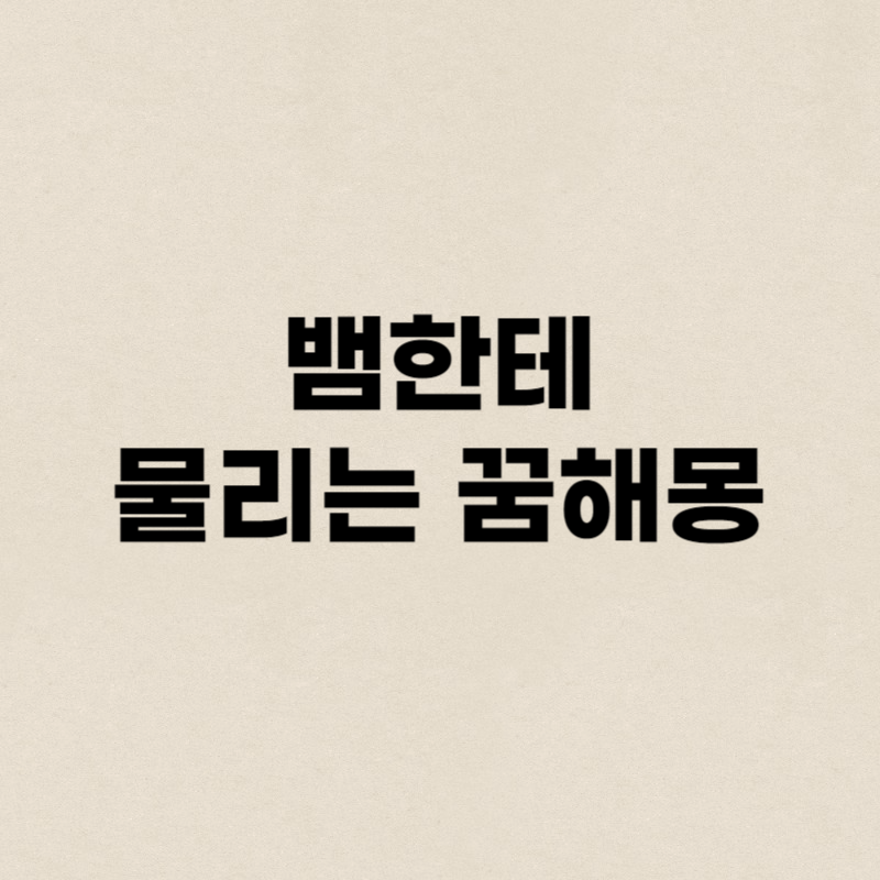 뱀한테 물리는 꿈해몽