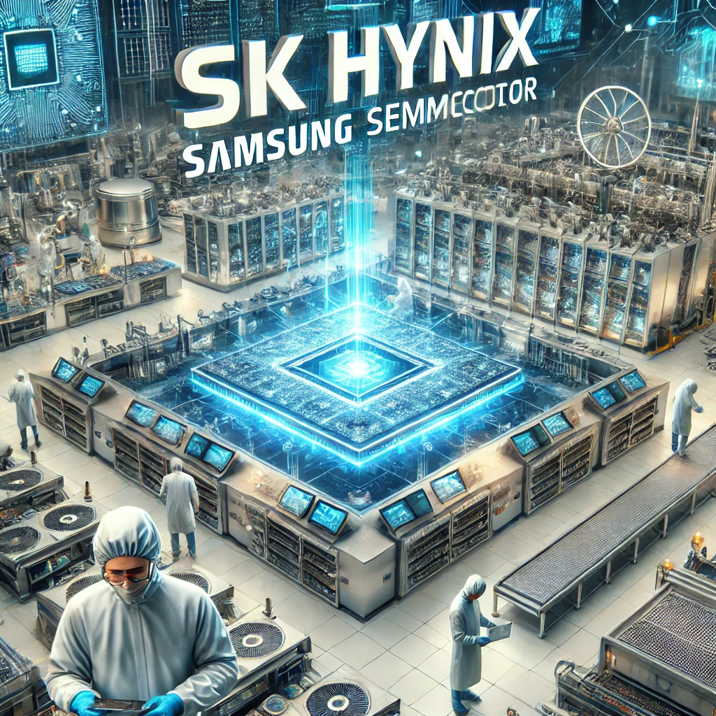 sk하이닉스와 삼성반도체 ai 생성 이미지