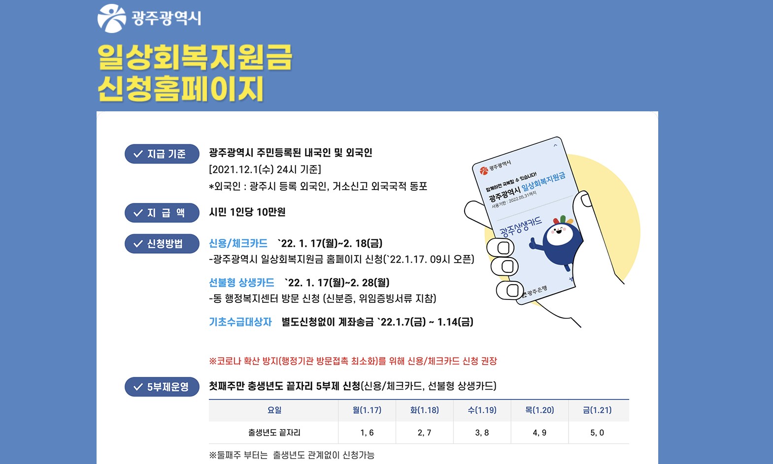 광주일상회복지원금.kr 홈페이지