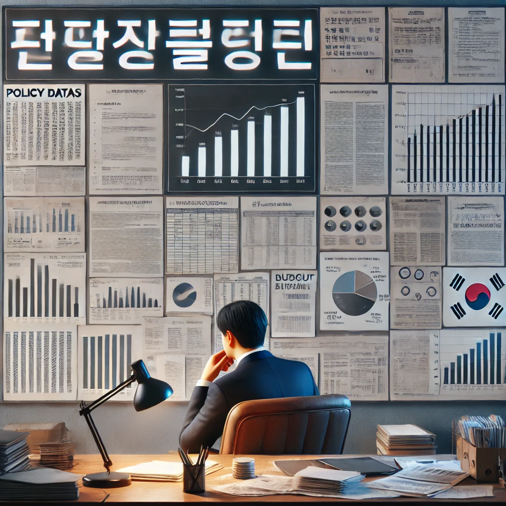현실성과 추진 의지를 분석하는 정책 평가 전문가의 작업 공간