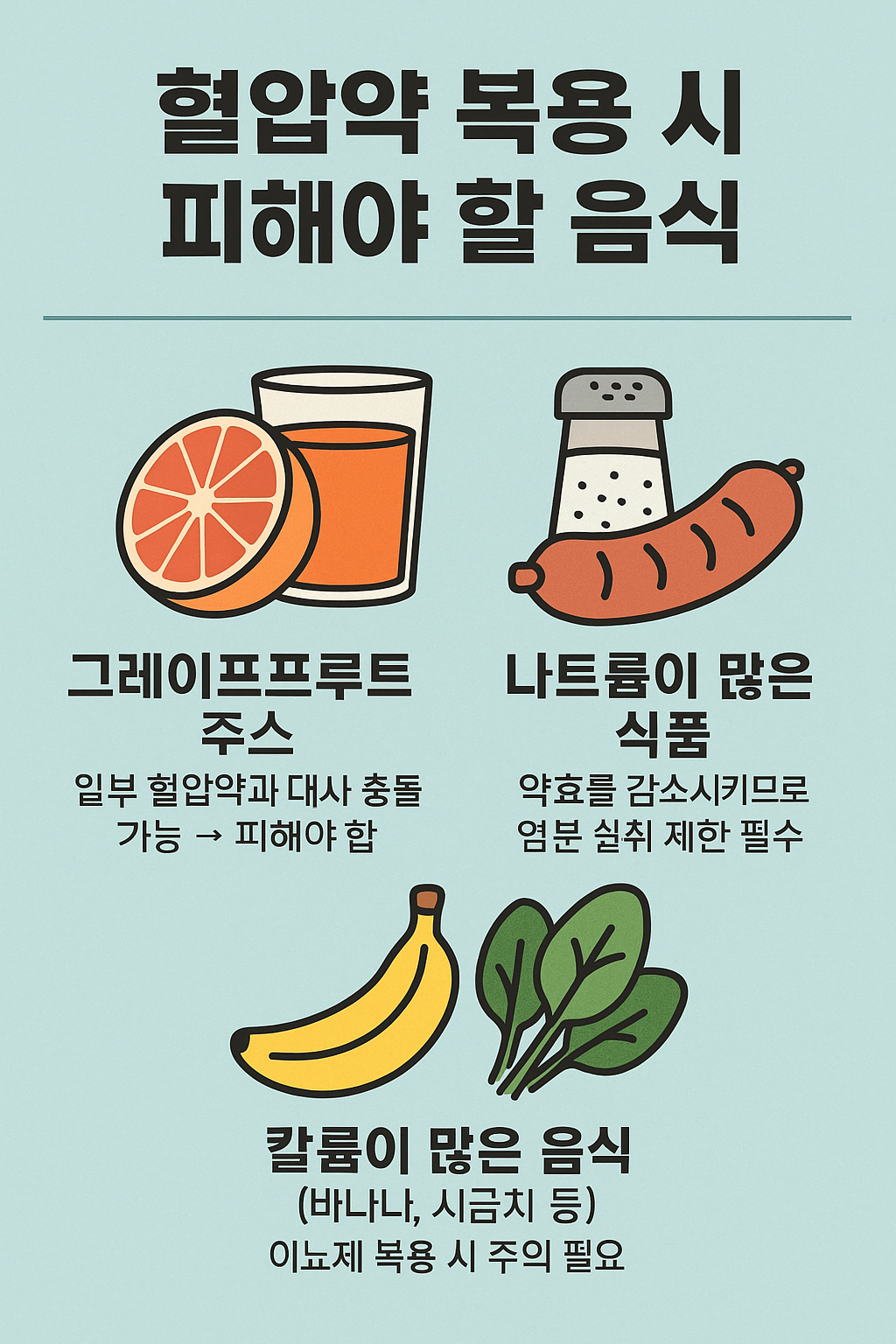 혈압약 복용 시 시간대와 음식 주의사항
