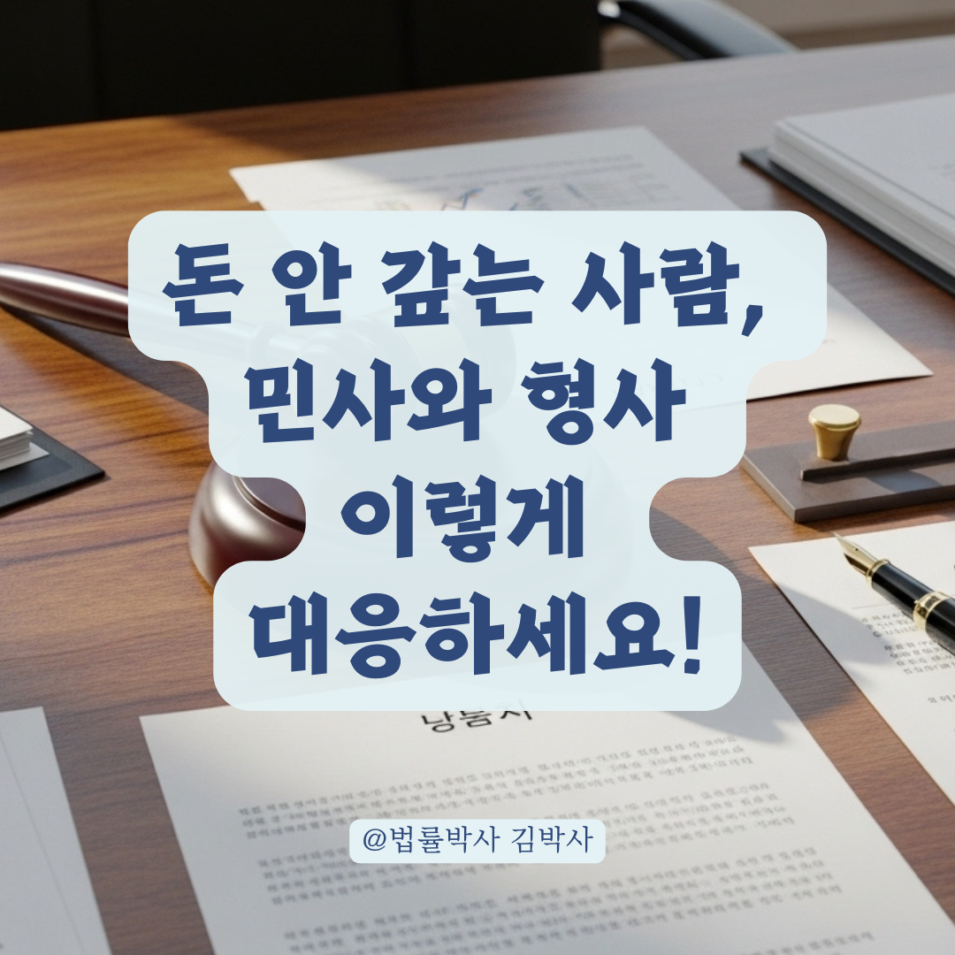 금전 약속 지키지 않는 상대, 민사·형사 대응 가능한 조건 정리.