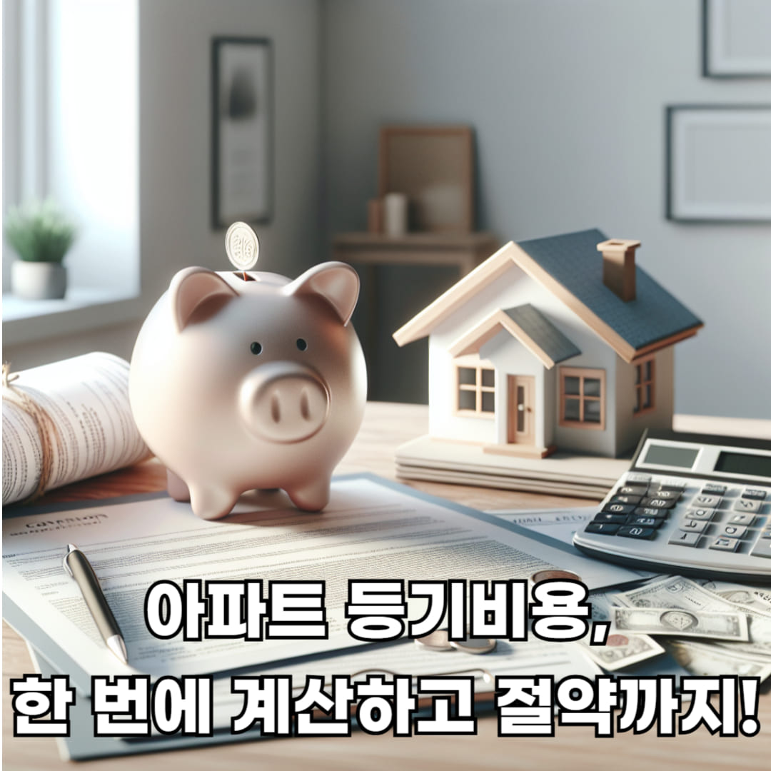 아파트 등기비용 준비를 상징하는 저금통과 서류