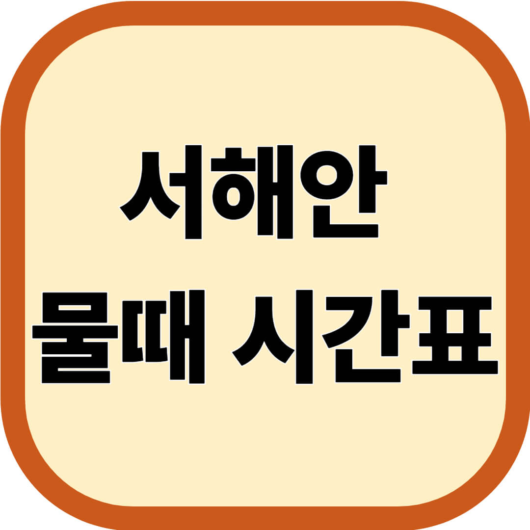 서해안 물때 시간표