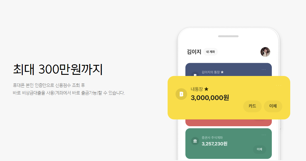 카카오뱅크 비상금대출 한도