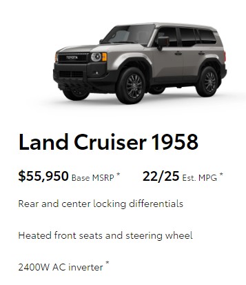 2024 토요타 랜드크루저 가격