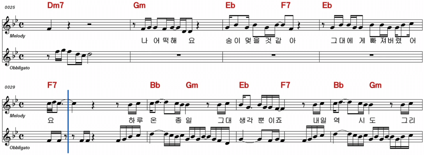 장윤정 첫사랑 악보