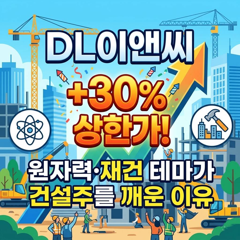 DL이앤씨 +30% 상한가! 원자력&middot;재건 테마가 건설주를 깨운 이유