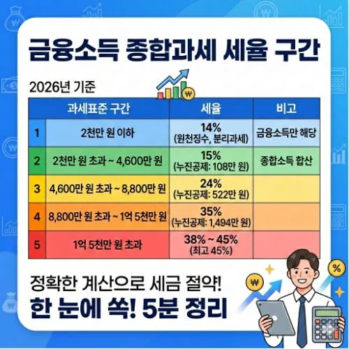 금융소득 종합과세 세율 구간 정리 ❘ 세금 폭탄 피하고 자산 지키는 절세 가이드