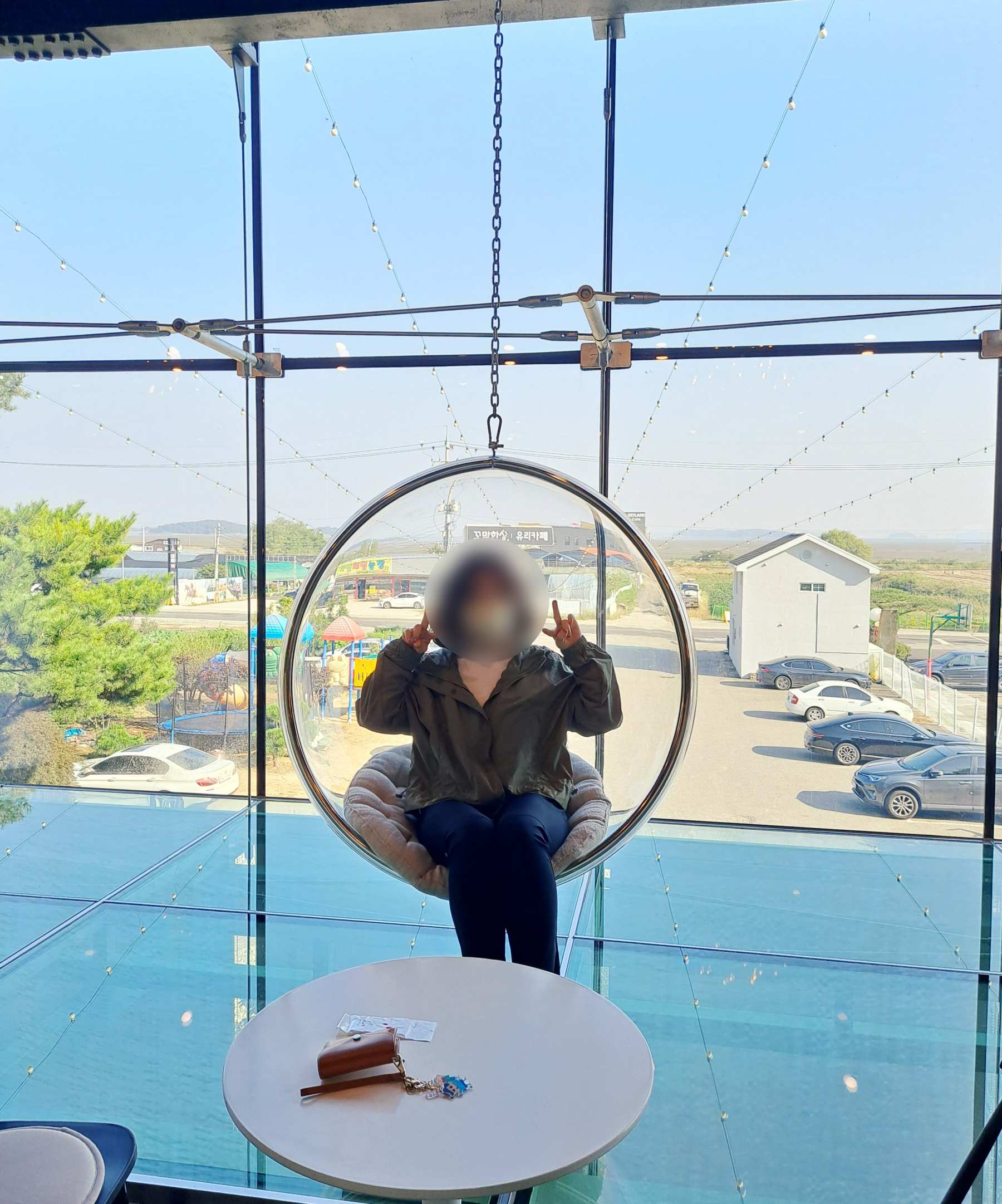 유리카페 회전의자