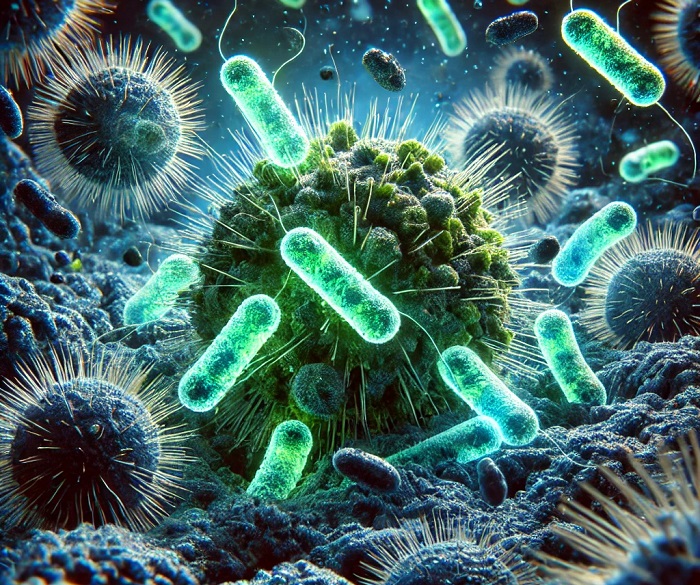 유산균이 암세포를 공격하는 이미지