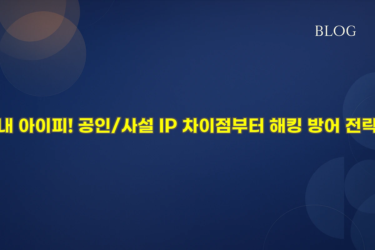 내 아이피! 공인/사설 IP 차이점 해킹 방어 전략