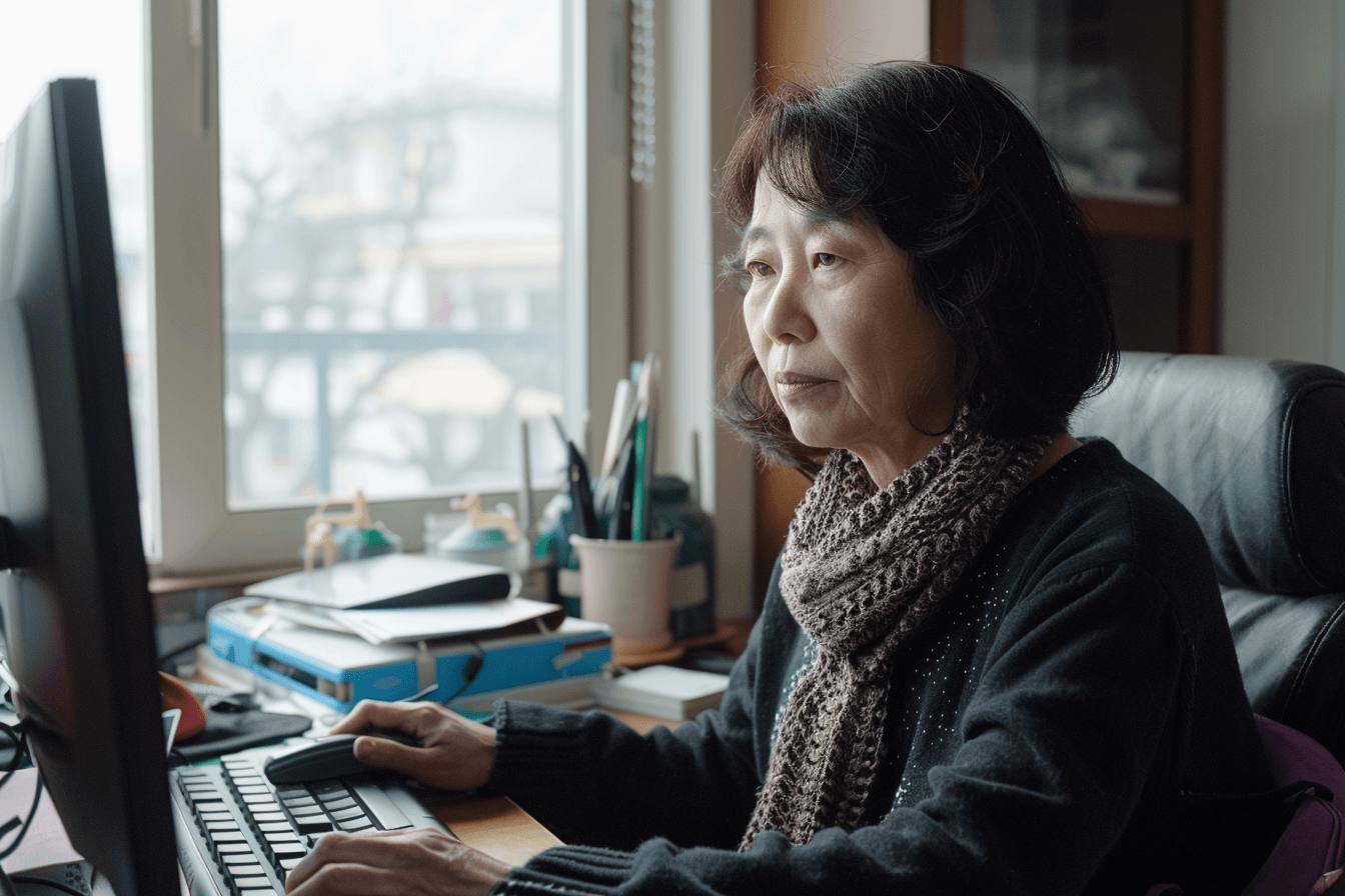 모니터를-보고-있는-여성