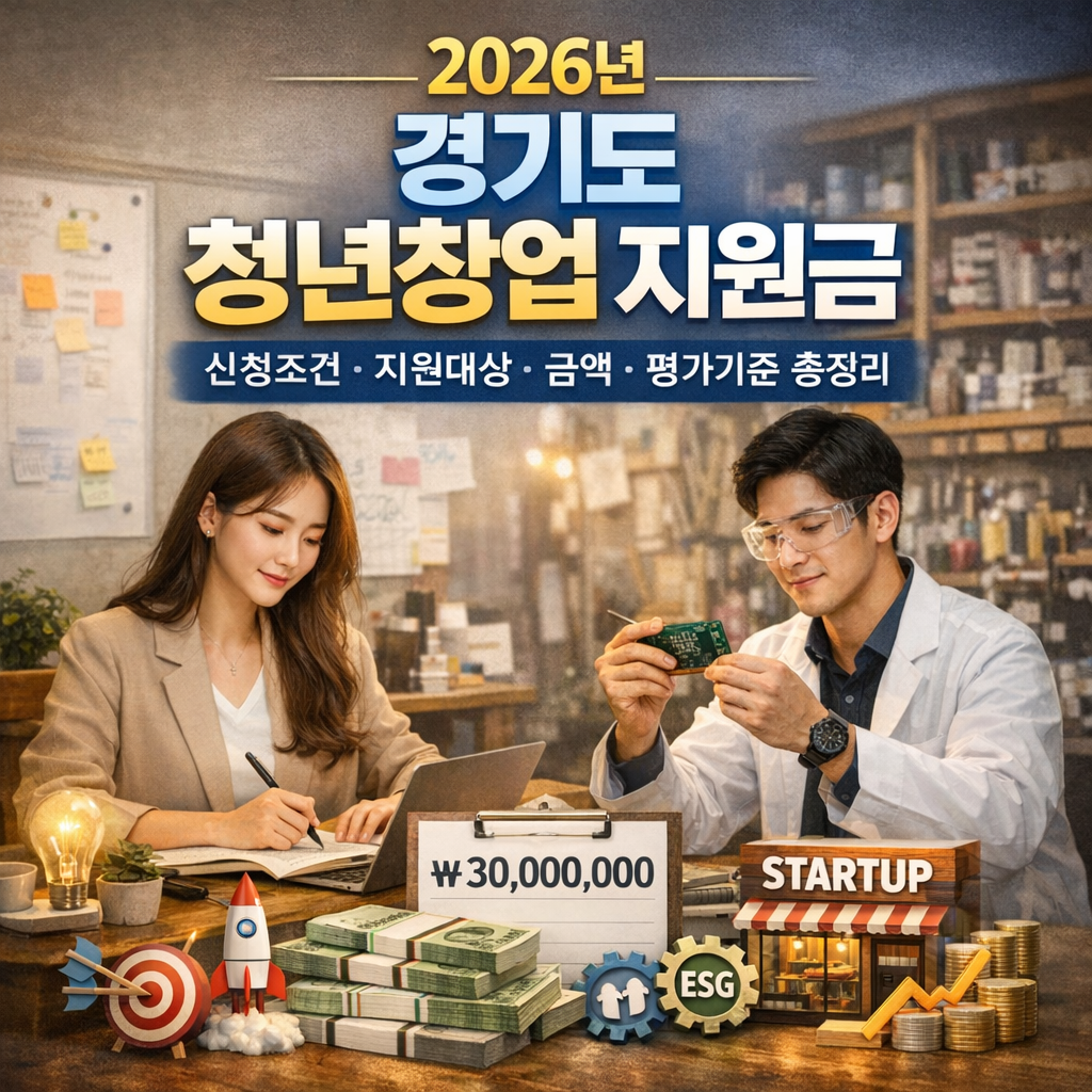 2026년 경기도 청년창업 지원금 신청조건 지원대상 금액 평가기준 총정리