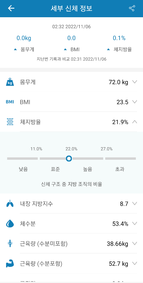 Myfit Pro 앱 세부화면