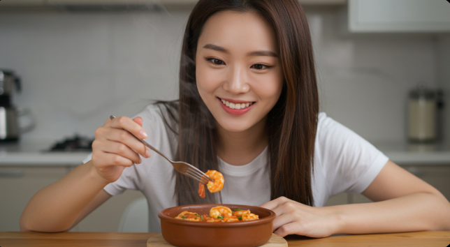 새우 익히고 완성된 이미지