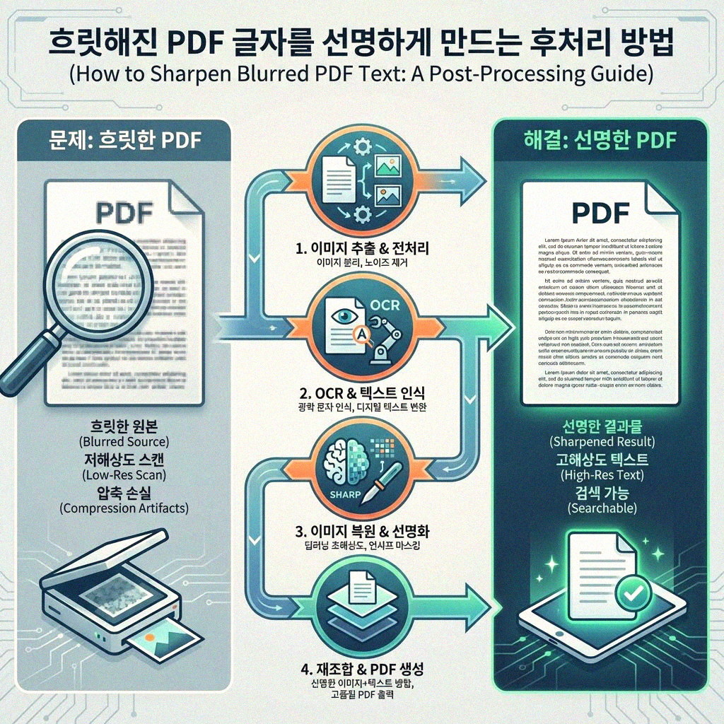PDF 저장 후 글자가 흐릿하게 나올 때 선명하게 되돌리는 방법