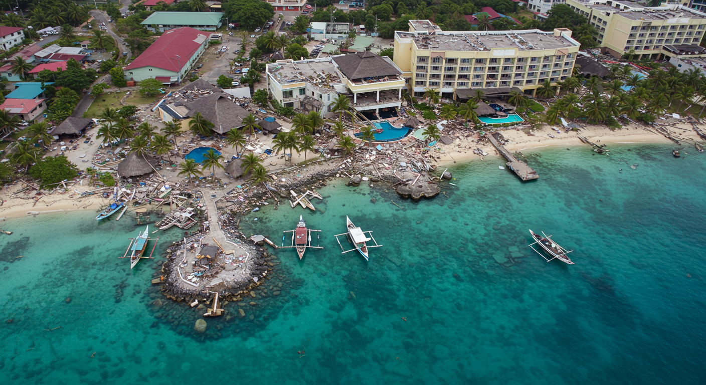 지진이 난 세부 모습