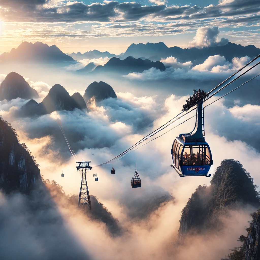 베트남 사파에서 케이블카전경사진