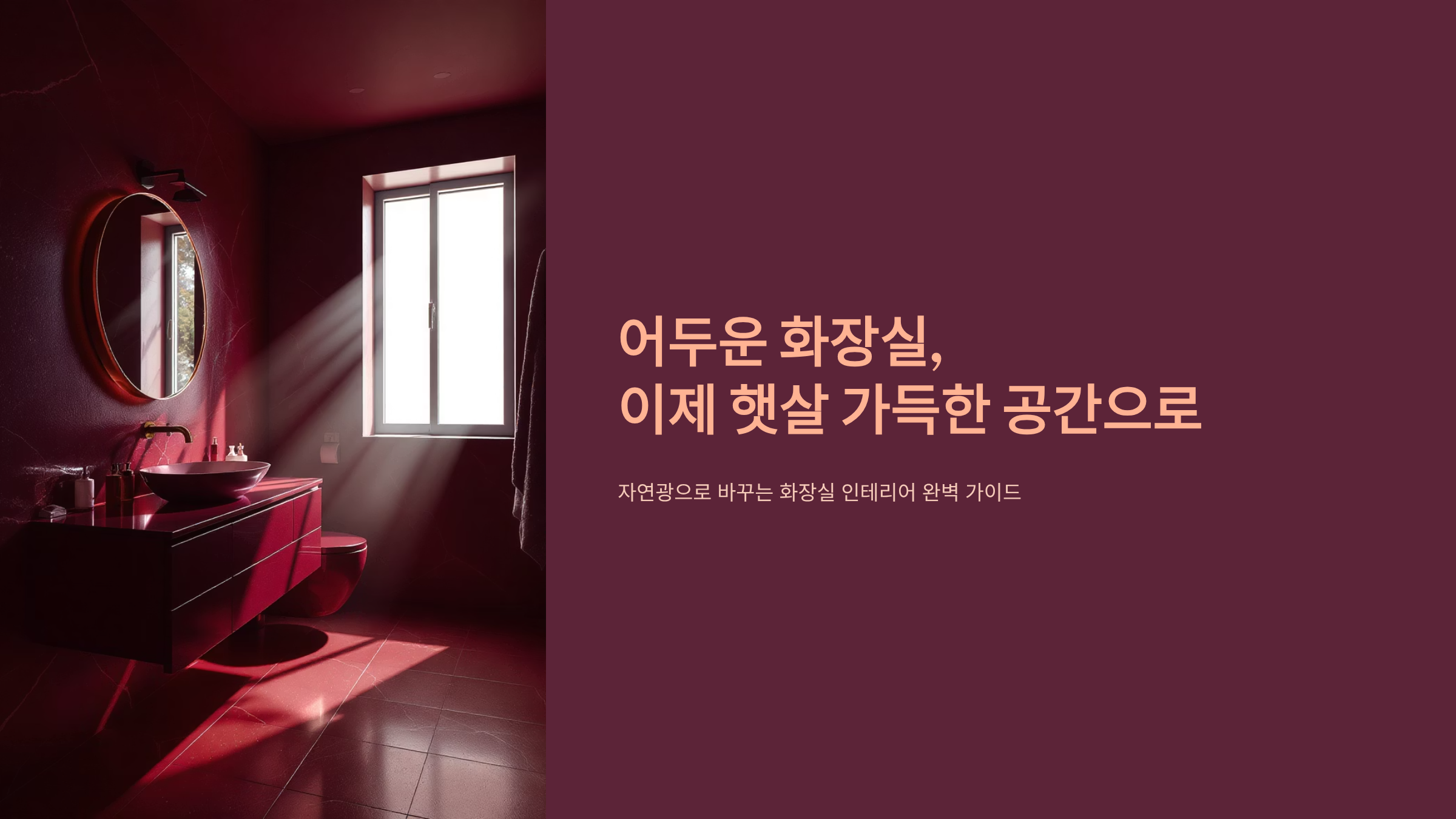 화장실에 햇살 들이는 방법? 어두운 욕실 밝게 바꾸는 비법