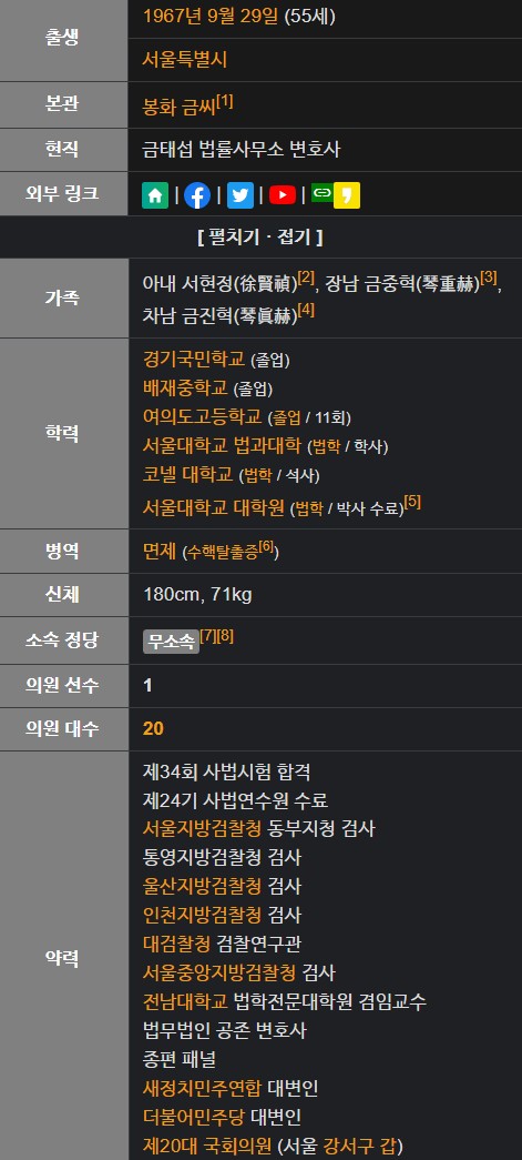 금태섭 의원 나이 학력 고향 프로필