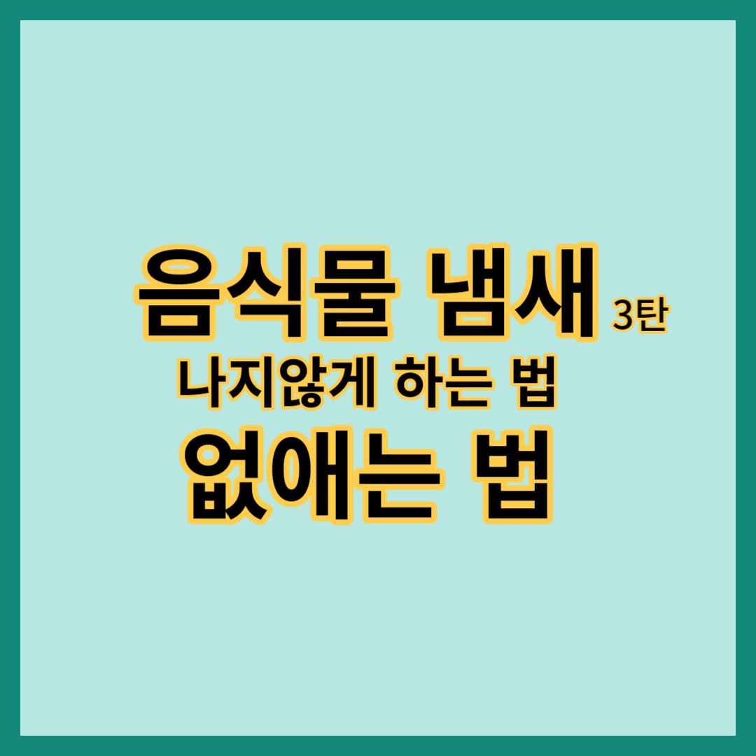 음식물 냄새나지 않게 하는 법&#44; 음식물 냄새 없애는 법