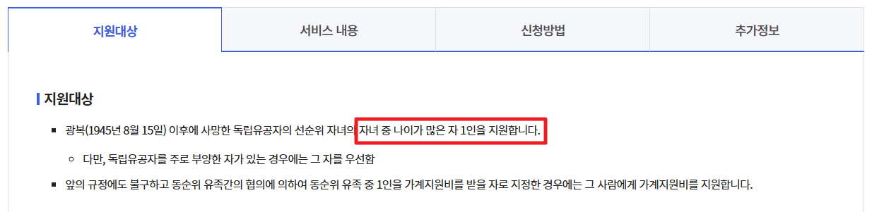 독립유공자 손자녀 생활지원금 탈락이유TOP5