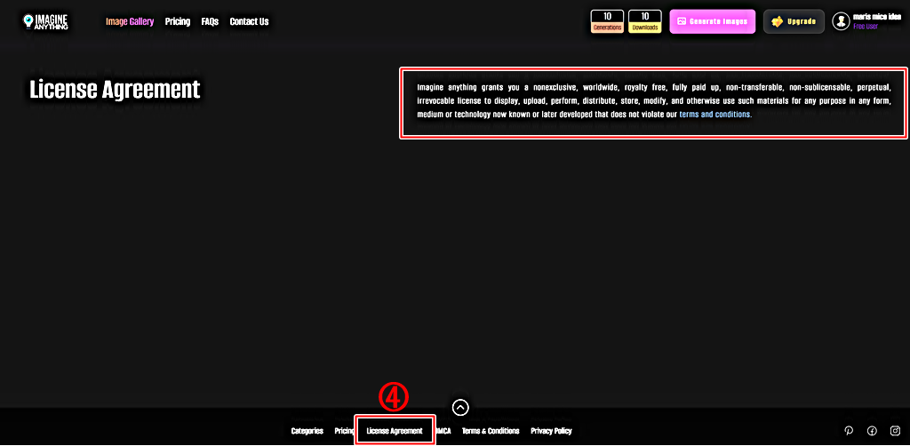 Imagine Anything AI 저작권 정책
