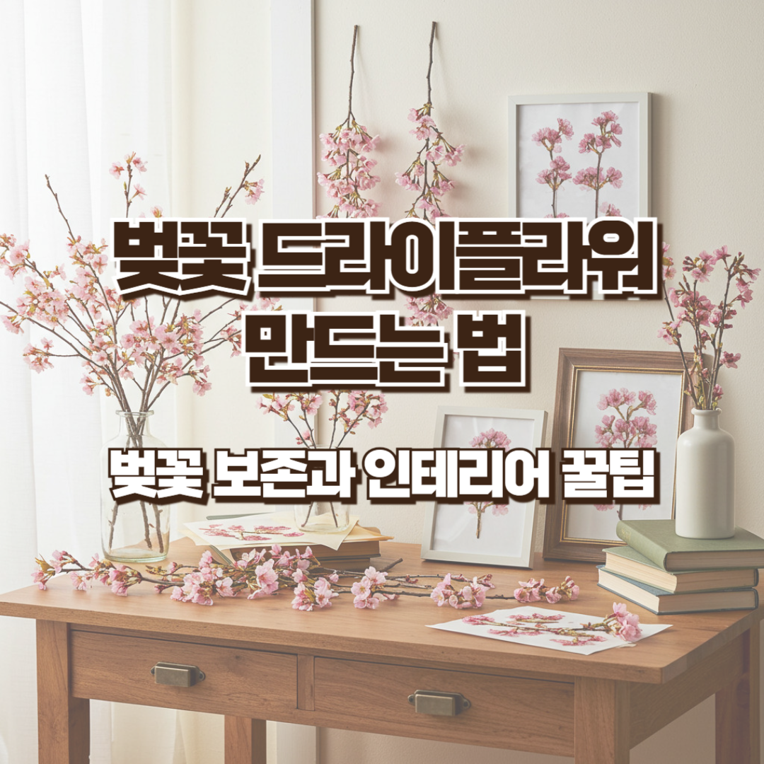 벚꽃 드라이플라워 만드는 법 - 벚꽃 보존과 인테리어 꿀팁
