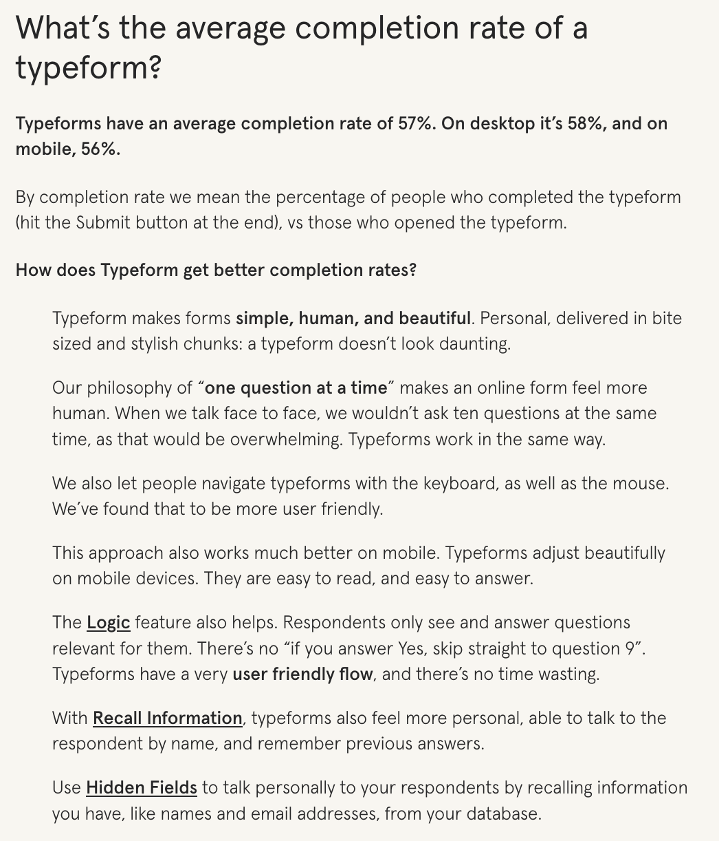 타이프폼(Typeform) 웹사이트에서 발췌
