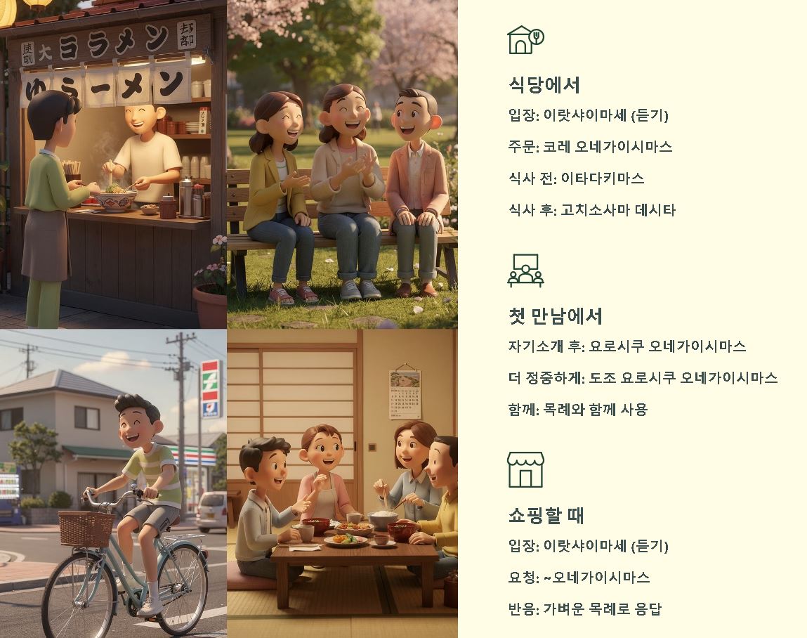 오네가이시마스 뜻 이랏샤이마세 뜻