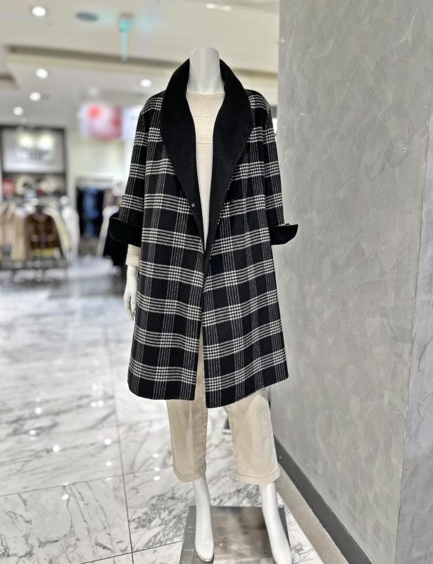 안지크 체크 핸드메이드 울코트 DD4HJ5940