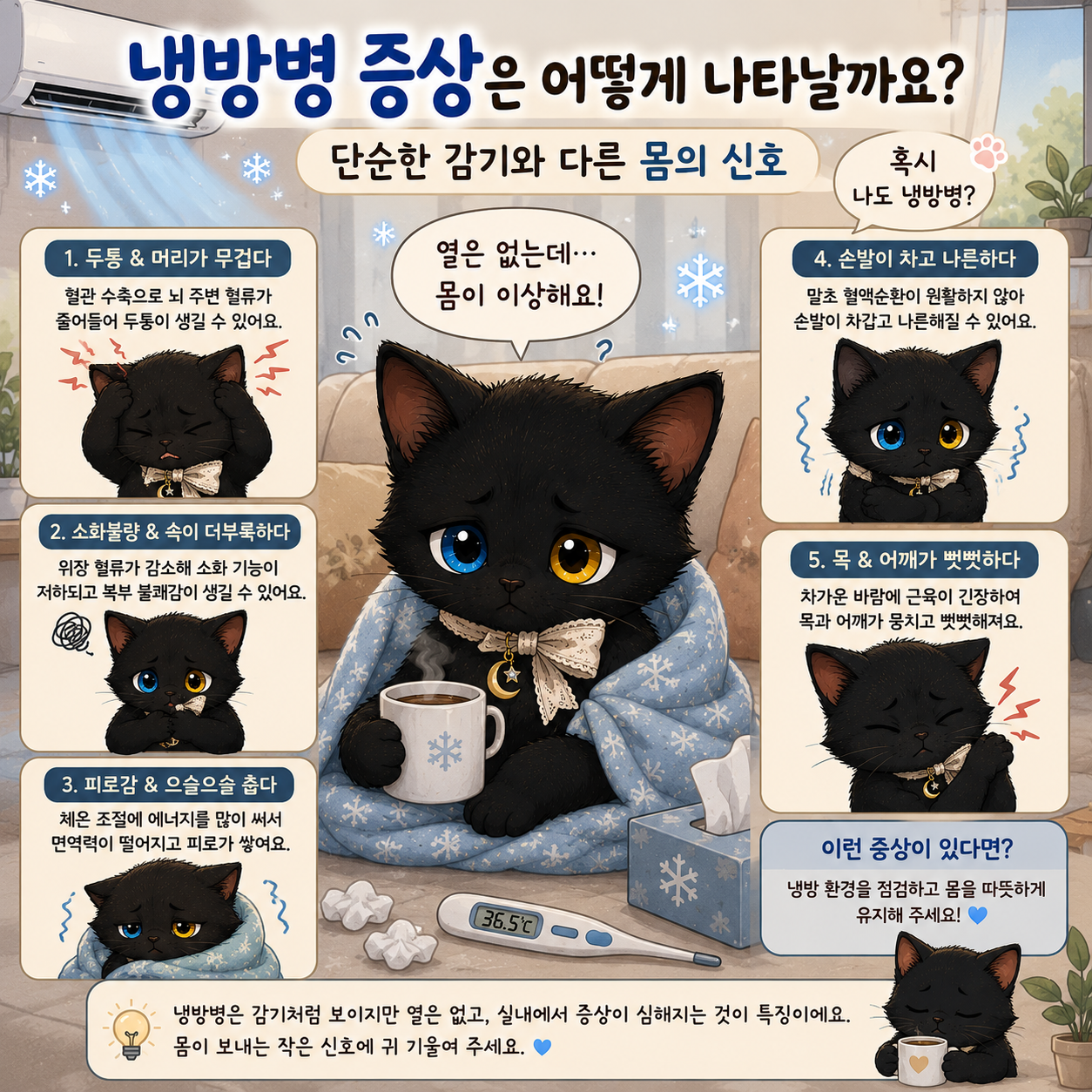 냉방병 증상은 어떻게 나타날까요? 단순한 감기와 다른 몸의 신호