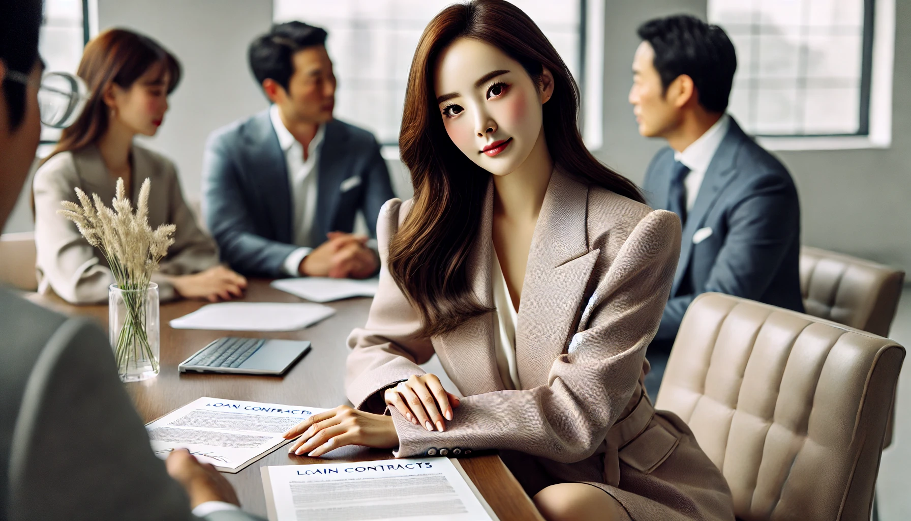 대부계약서 작성하는 이미지