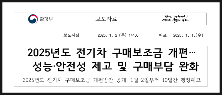 2025 전기차 보조금