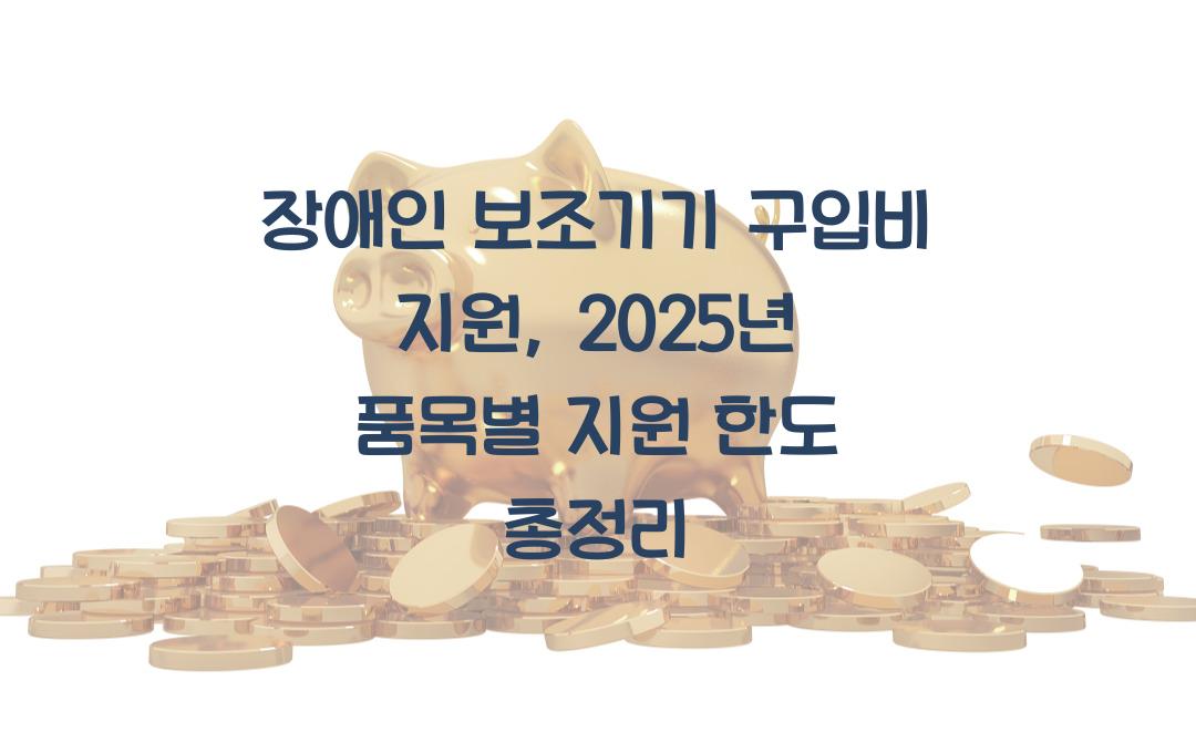 장애인 보조기기 구입비 지원, 품목별 지원 한도 총정리