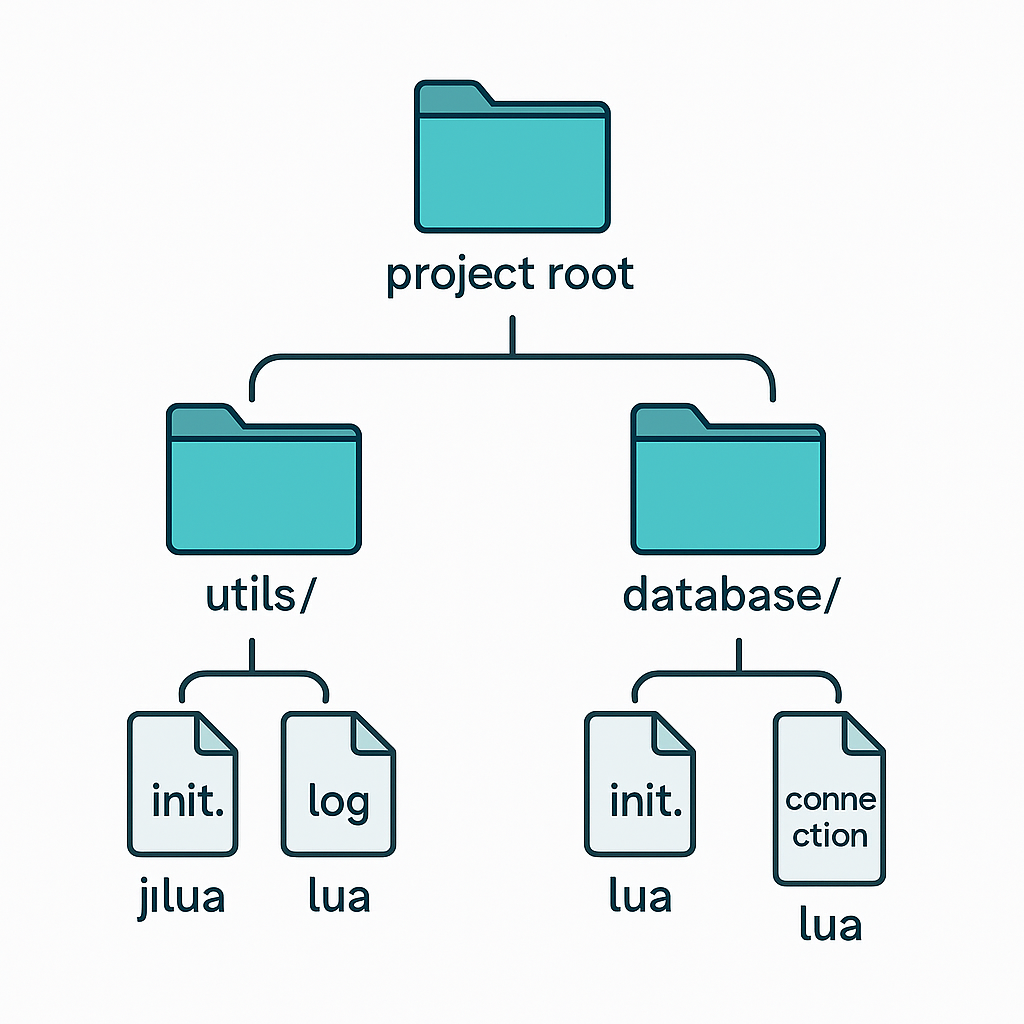 루아 모듈 계층 구조 트리 다이어그램