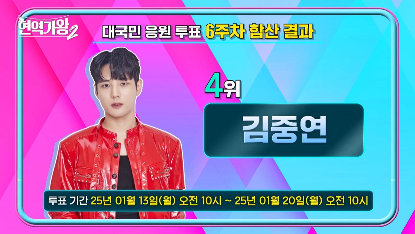 현역가왕2 대국민 투표 6주차 결과