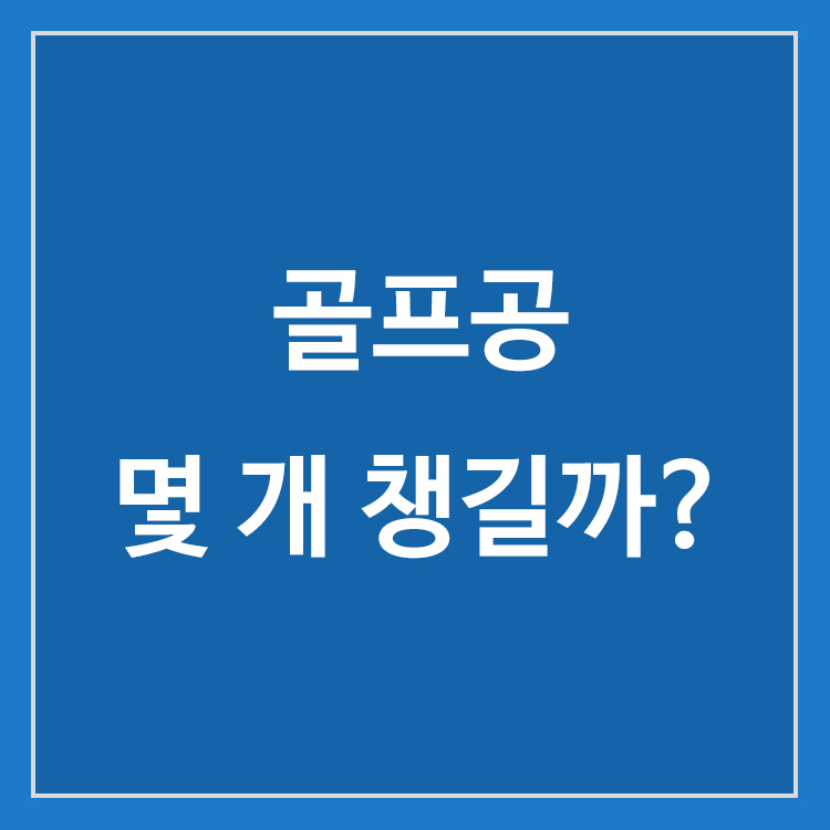 골프 라운드에 필요한 골프공 개수와 초보자 준비 기준