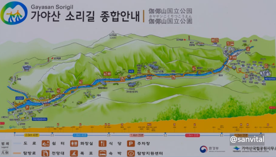 가야샨소리길 트레킹 안내도