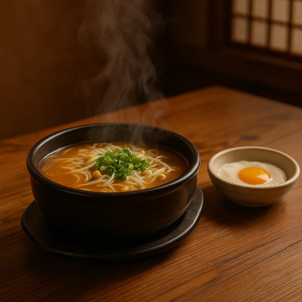 콩나물국밥과 수란이 함께 나오는 전통 해장국 한상