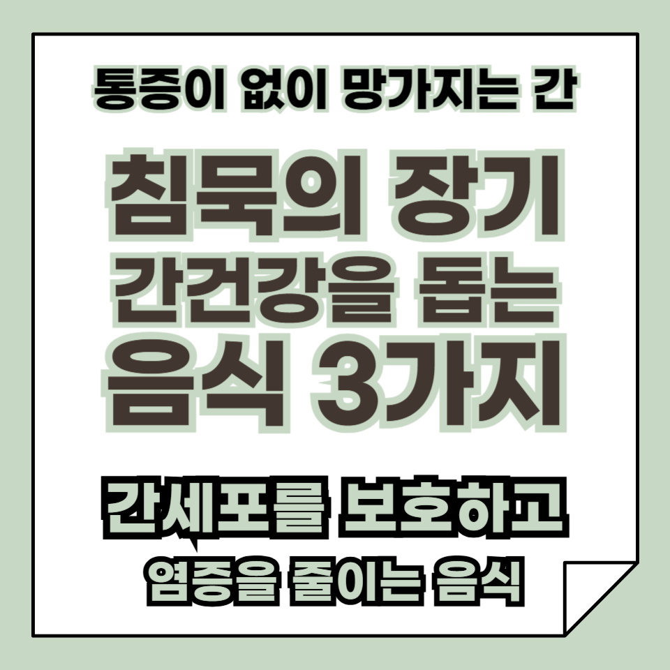 간 세포를 보호하고 해독을 돕는 음식 3가지