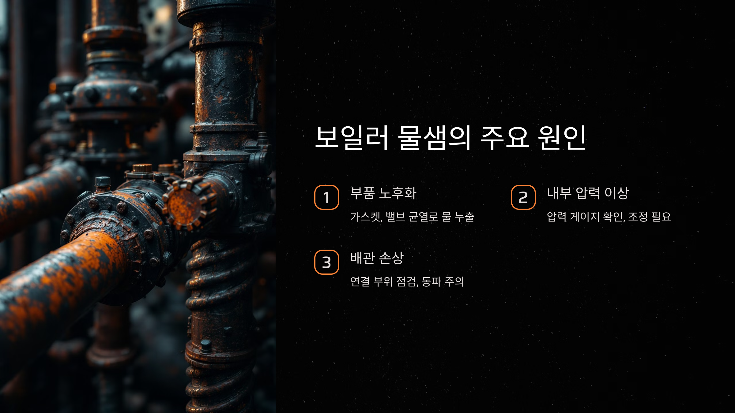 보일러 물샘의 주요 원인