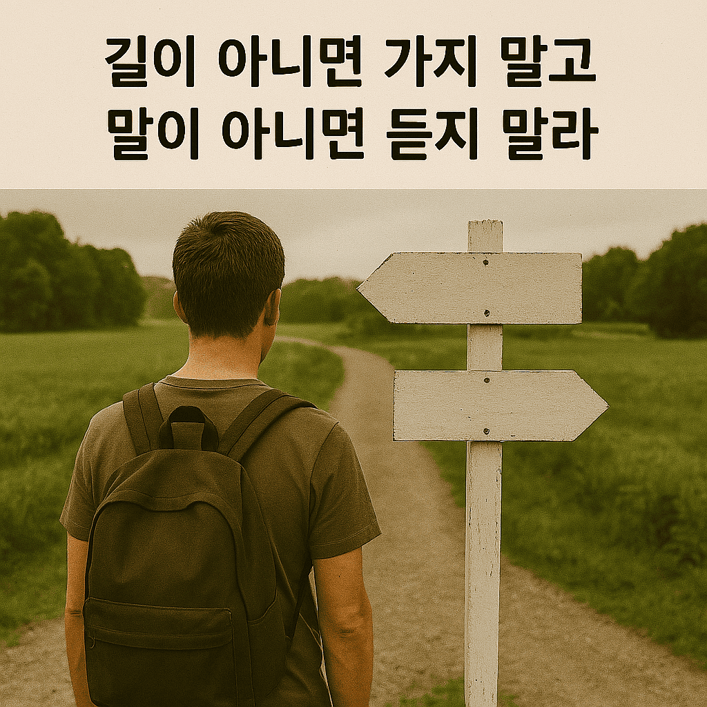 길이 아니면 가지 말고 말이 아니면 듣지 말라