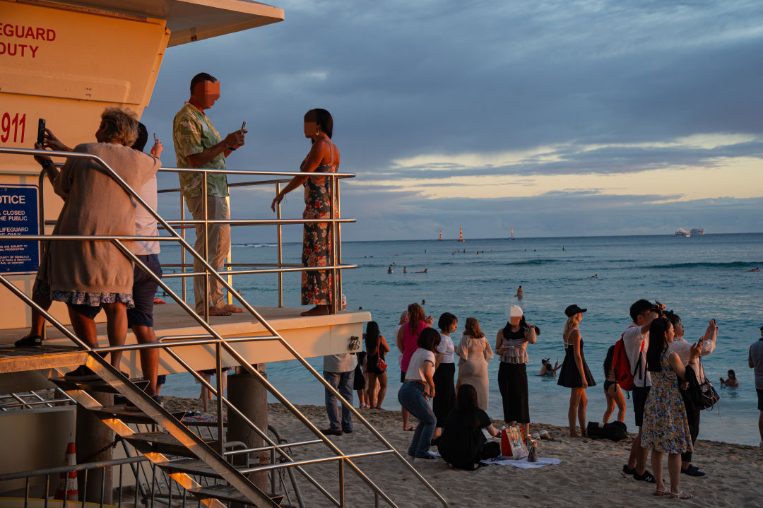 와이키키 해변 일몰