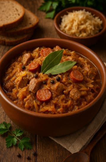 폴란드의 비고스(Bigos) - 겨울철 발효 양배추와 다양한 고기를 넣고 끓인 스튜