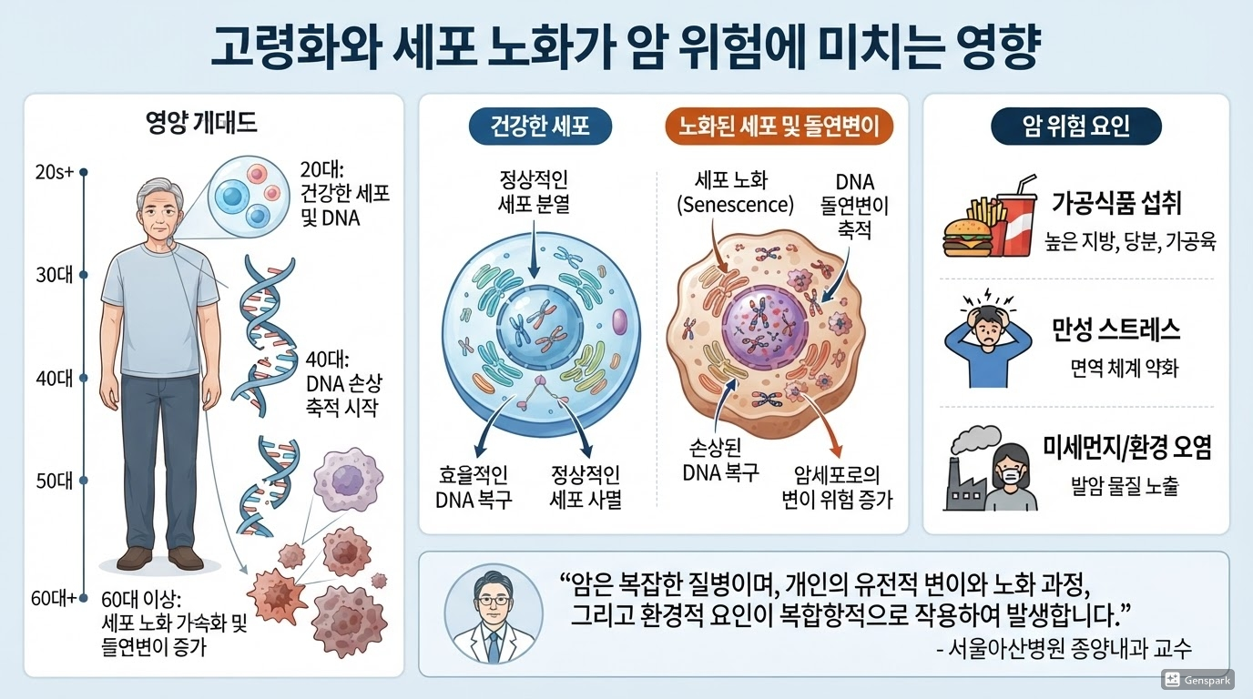 고령화와 세포 노화가 암 위험에 미치는 영향