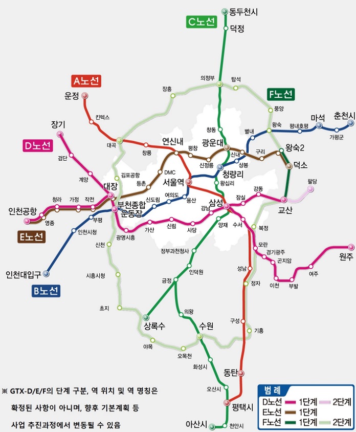 gtxac노선도 평택연장계획