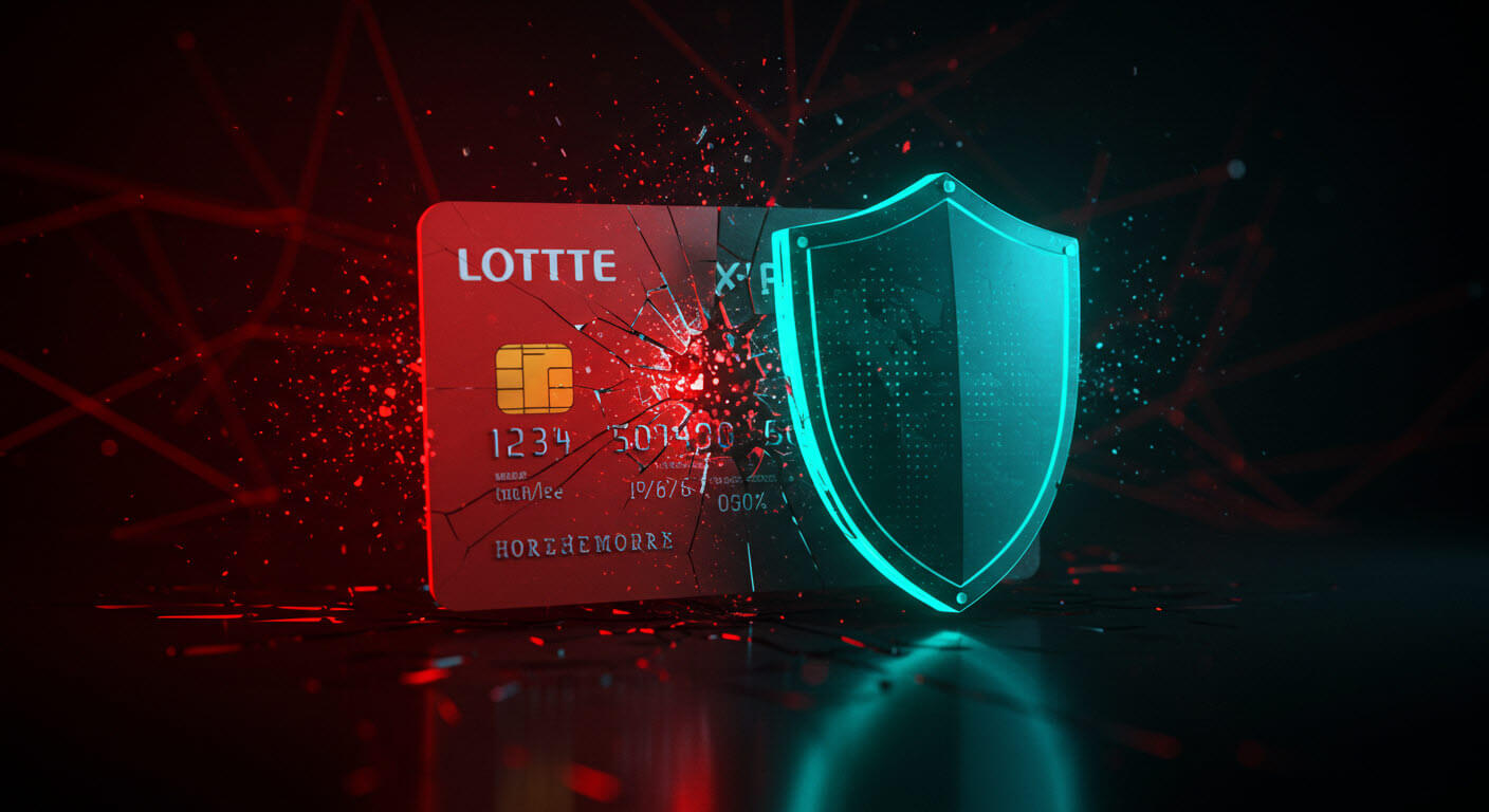 카드가 있고 방화벽이 무너진듯한 표현의 그림